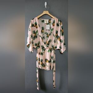 Fantastic Fawn made in the USA pineapple romper with‎ pockets.